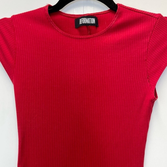 Reformation Greta Tensel Ribbed Midi Dress - Picture 7 of 9